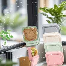 Bento Box, Sandwich Container, Lunch Box Plastic Toast Shaped Food Storage Sandwich Box With Lid, Reusable, Microwave Back To School Season And Dishwasher Friendly, Suitable For Family Or Adults, Kitchen Supplies