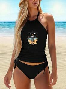 Women's Swimsiut - 黑色 - 查看 4