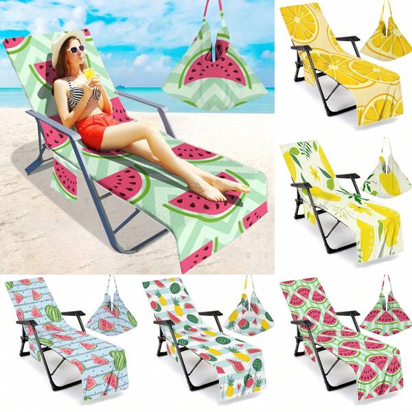 1 pièce Housse de chaise longue de plage, servant de serviette de plage, tapis de plage et linge de séchage corporel