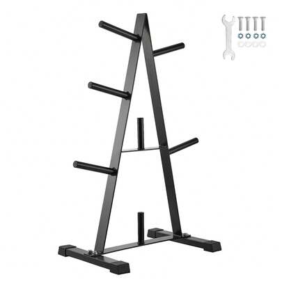 Weight Plate Rack, A Frame Weight Plate Tree For 1-Inch Weight Plates, Standard Weight Plate Tree, 500 Lbs Load Capacity Weight Storage Holder, Home Gym Barbell Rack Storage Stand, Black