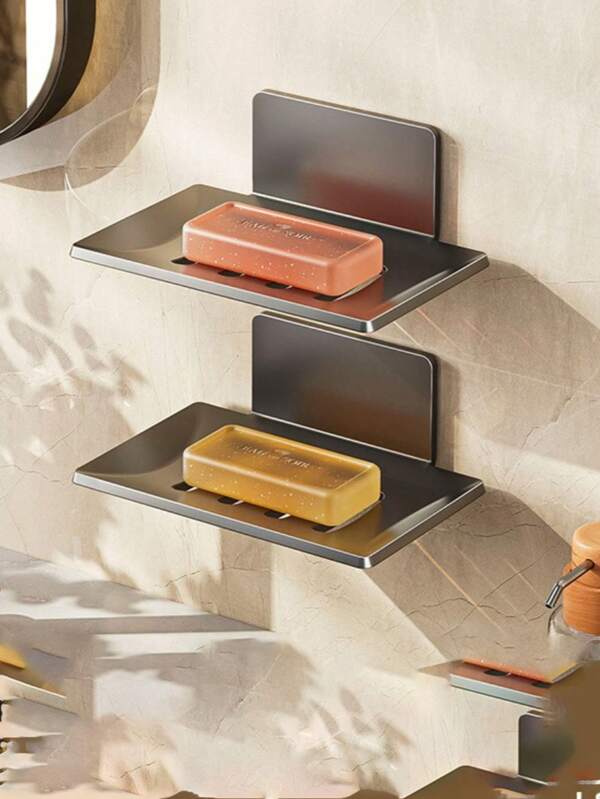 Bathroom Soap Box, No Punching, Draining Soap Dish, Bathroom Storage Rack, Wall Mounted Patch Design Suitable For All People, Easter, Theme Parties, April Fool's Day, Thanksgiving, New Year's Best Birthday Gifts For Couples And Friends