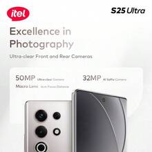 itel S25 Ultra 双卡 4G 钛金版 Android 14 智能手机 8GB RAM 256GB，5000mAh 电池，Type-C 充电，指纹解锁 - 黑色 - 查看 4