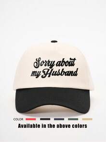 1pc Sorry About My Husband Embroidery Colorblock Baseball Cap, Outdoor Sun Protection Hat Suitable For Boys, Girls, Travel, Beach, Spring/Autumn - Embroidery - View 17
