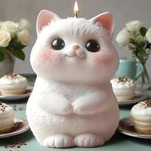 1pc Cute Cat Shaped Candle Making Silicone Mold, Handmade Scented Candle Mold, Creative Animal Design