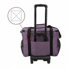 Bolsa de almacenamiento acolchada de tela gruesa con bolsillos de malla elástica, estuche de transporte para máquinas de coser domésticas de marcas como Brother y Singer - Organizador de suministros para manualidades - Multicolor - Ver 3