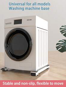 两件套家具洗衣机推车金属可调节移动支架家具底座支架移动器，可伸缩电器滚轮冰箱重型，洗衣机支架轮冰箱电器推车移动洗衣机和烘干机移动底座 - 彩色 - 查看 6