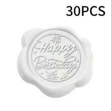 30 Pcs Self-Adhesive Wax Seal Stickers, "Happy Birthday" Pattern , 9 Color Choices, For Birthday Party Invitations, Envelopes, Gift Decorations, Souvenirs, Christmas Cards, Gift Wrapping,School Supplies,Back To School