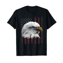 Realistic Bald Eagle With Vintage An Flag T-Shirt` SY Gifts For Teen Boys - Black - View 1