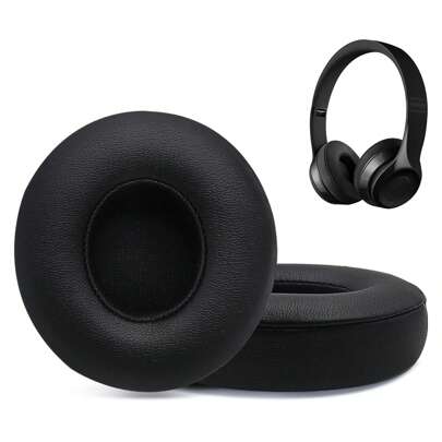 Replacement Ear Pads For Solo 2 & Solo 3 Wireless On-Ear Headphones, Ear Cushions, Headset Earpads, Ear Cups Cover With Soft Protein Leather