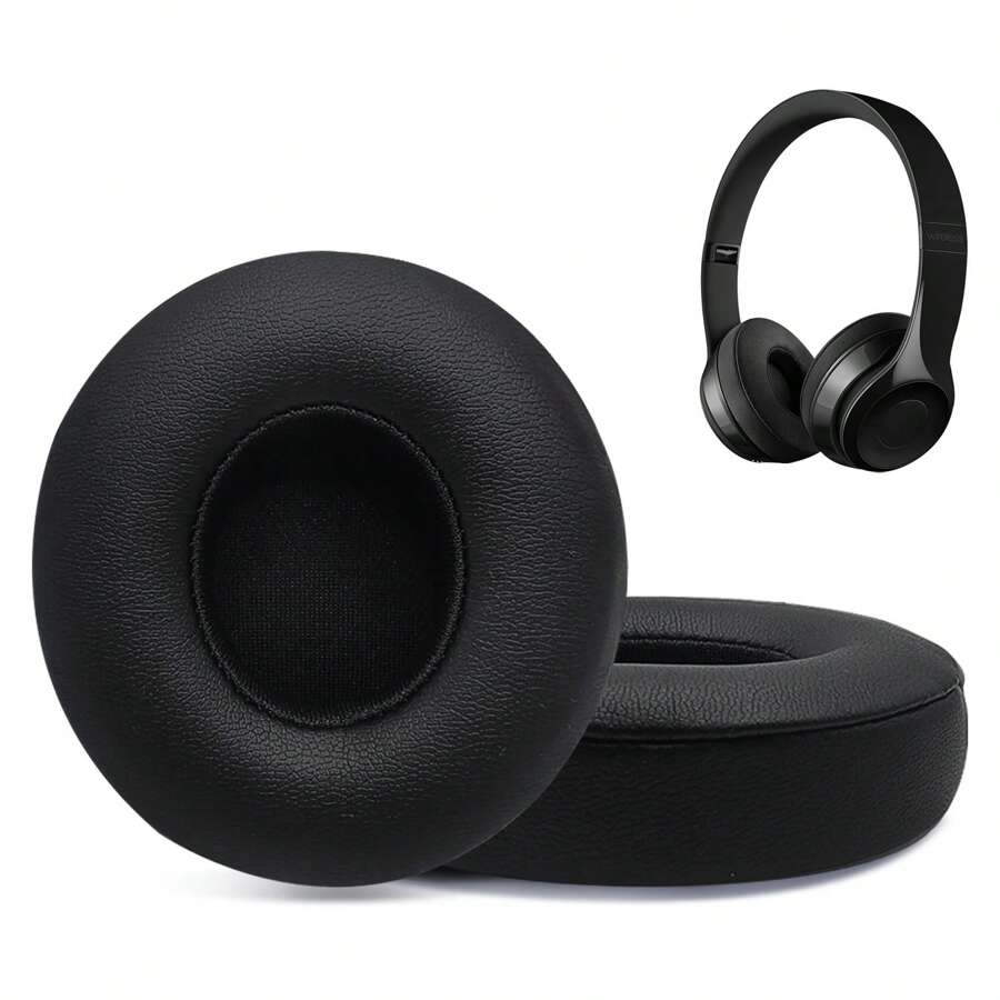 Replacement Ear Pads For Solo 2 & Solo 3 Wireless On-Ear Headphones, Ear Cushions, Headset Earpads, Ear Cups Cover With Soft Protein Leather