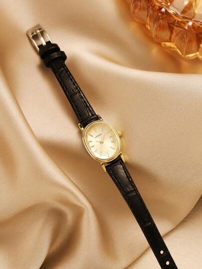 LI Watch, Oval Dial Pu Strap, Vintage Classic Business Ladies Quartz Watch. Can Be Life, Ideal Birthday Holiday (No Box) view 4