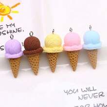 6pcs/Pack Resin Imitation Cute Ice Cream Pendant For DIY Earrings, Necklace, Keychain, Wholesale Jewelry Components - Various Styles - View 24
