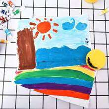 Set de 16 herramientas de pintura, esponja de limpieza con estampado de flores, herramienta de sello y estampado, materiales DIY para grafiti con cabeza de champiñón