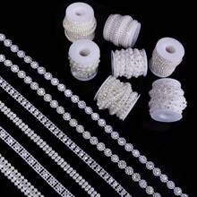 3 Yards/Roll ABS Faux Pearl Rhinestone Chain, Bridal Dress Accessory, Party Decorative Chain, Elegant Bracelet & Necklace Making Faux Pearl Chain