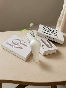 3PCS LOVE AT HOME - Fashion Home Decoration Books, Creative Living Room Desktop Decorations, Windowsill Wall Decoration Book Models, Suitable For Rooms, Kitchens, Bedrooms, Offices, Desks, Birthday Parties, Holiday Parties, Weddings, Celebration Parties, Teacher Gifts, Artificial Flower Decoration Tray Bases, Graduation Teacher Gifts Holiday Accessories Decoration Mariage Champetre Decoration Maison 2PCS/1PC