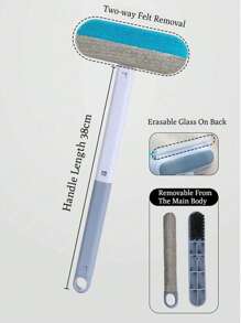 1pc Multi-Functional 4-In-1 Pet Brush, Two-Way Felt Removal Design, Washable For Easy Cleaning, For Pet Cat And Dog Hair Removal, Carpet, Bed, Clothing And Glass Cleaning, Pet Cleaning Supplies