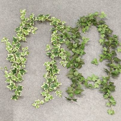 1pc DIY Creative Evergreen Ivy Green Leaves Vines, Home Window Display Wall Hanging Decor Artificial Green Vines, Wedding Arch Backdrop Decor, Outdoor Garden Fence Pipe Decor, Wedding Party Holiday Celebration Artificial Plant Green Vines Decor