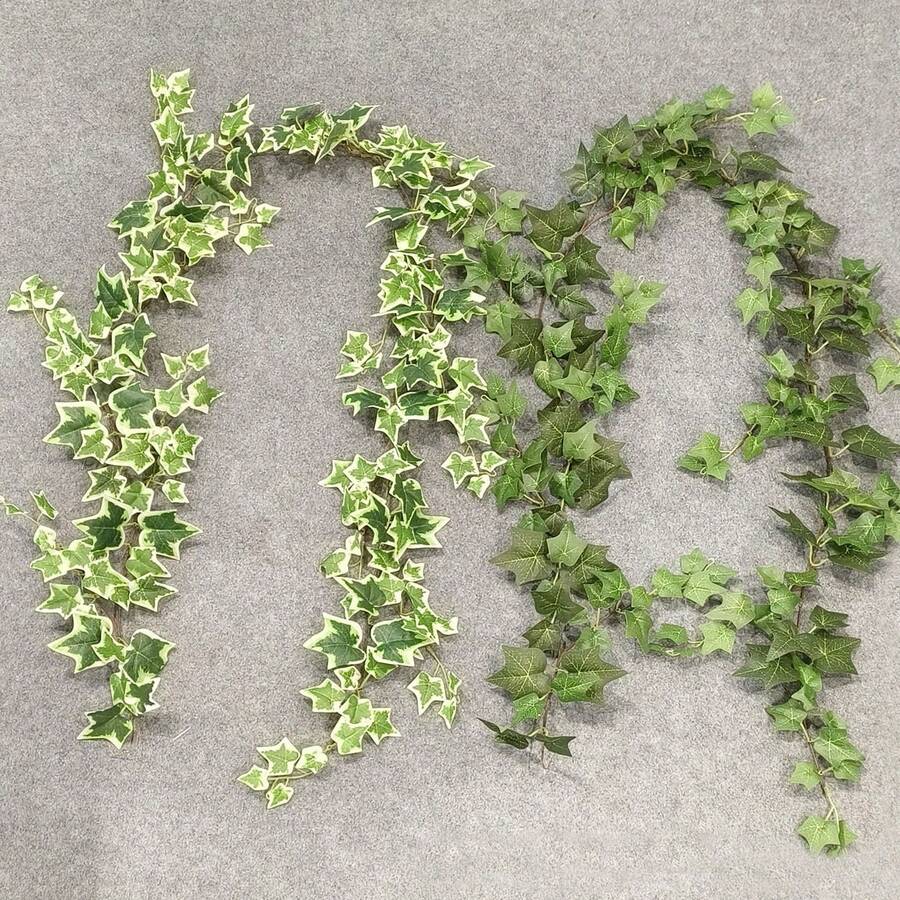 1pc DIY Creative Evergreen Ivy Green Leaves Vines, Home Window Display Wall Hanging Decor Artificial Green Vines, Wedding Arch Backdrop Decor, Outdoor Garden Fence Pipe Decor, Wedding Party Holiday Celebration Artificial Plant Green Vines Decor