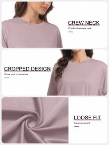 TELALEO 5 Packs Workout Oversized T Shirts For Women, Short Sleeve Plus Size Baggy Quick Dry Athletic Gym Shirts Tops Tees - 彩色 - 查看 5