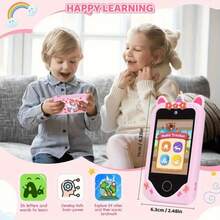 Kids Smart Phone Toy, With 64GB Memory Card And Card Reader 48 Megapixel 1080P Jigsaw Puzzle Game Camera Video Flashlight Multifunctional Kids Cell Phone For Boys And Girls Kids Christmas Birthday Gift - 彩色 - 查看 3