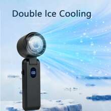 1pc Outdoor Portable High-Speed Handheld Fan With 3600mAh Battery, 100-Speed Adjustable, USB Rechargeable, Quiet And Fast Cooling, With Lanyard For Summer Travel/Camping