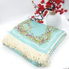 1 pieza Alfombra rayada con adornos de rama 70*110cm, alfombra para el hogar con diseño de bordado de relieve árabe