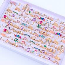 20/30pcs/Set Elegant Fashion Butterfly, Snake, Flower Rhinestone Encrusted Gold Knuckle Rings, Suitable For Romantic Couples, Engagement, Wedding, Party, Jewelry Gift