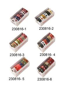 6 卷复古圣诞和纸胶带套装 - 用于节日装饰材料的装饰胶带，带有圣诞老人雪鹿圣诞树的图案，印有精美的印花，可作为送给朋友、返校、学校用品的手册装饰礼物 - 彩色 - 查看 3