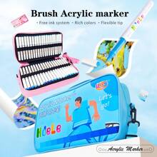 8/24/120 Multi-Color Fashionable Acrylic Marker Pen Set, Bright Colors, Creative Soft Head, Strong Covering Power, Overlapping Colors, Suitable For Handwriting, Posters, Painting, DIY Graffiti, Creative Projects, Party Decorations, School And Art Supplies. Back To School