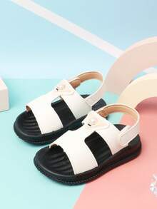 1 双夏季儿童凉鞋，轻便舒适时尚简约户外百搭女童平底凉鞋