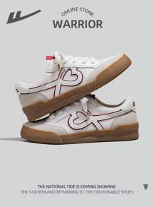 WARRIOR 1 Pair Women's Flat Lace-Up Casual Fashionable Versatile Couple Sneakers