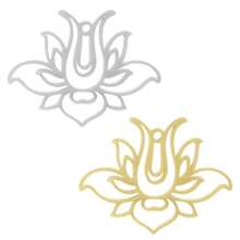 2pcs Fashionable 304 Stainless Steel Gold/Silver Plant & Flower Pattern Pendant, Vacuum Electroplated Durable Craft, Suitable For Necklace, Earrings, DIY Jewelry Making