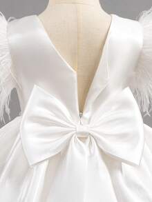 Vestido de fiesta elegante blanco para niñas, con decoración de moño en la espalda, vestido de verano para niñas, nuevo diseño - Blanco - Ver 7