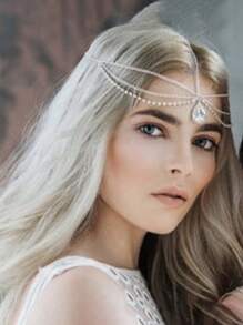 1pc Elegant Bohemian Beaded Hair Chain Accessory, Hair Accessories, Head Chain, Head Pieces Jewelry