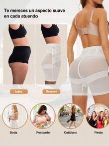 1 pieza Faja moldeadora para mujeres, reductora de abdomen, levanta glúteos, shorts de control corporal, faja de moldeado, pantalón reductor de muslos