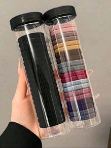 20pcs Women's Assorted Candy Colored Black, White, Pink, Purple, Red, Yellow Solid Color Hair Ties, Fashionable Simple Style Hair Accessories For Daily, Work, Party, Face Washing, Bathing, Makeup, Clothing Matching Casual Home Bathroom Decor Back To School