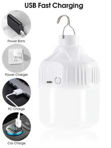 500mAh 暖白露营灯、应急灯泡、悬挂式帐篷工作灯、可充电 USB LED 灯泡、便携式户外灯、露营配件