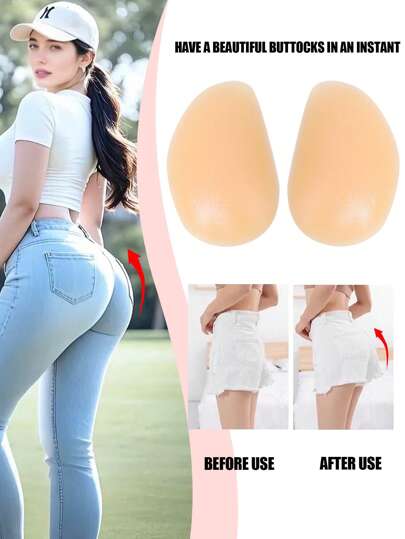 Almohadillas de silicona para glúteos, gruesas, elevación natural, realce de cadera, sin costuras, almohadillas para glúteos, glúteos de melocotón, elevación de glúteos ultra fina, parche con forma adhesiva para glúteos, parche adhesivo para cadera, parche con forma para pantorrillas, sin costuras natural, parche con forma y cierre, relleno corporal, agrandador de glúteos, crea curvas perfectas y sexys, lavable, reutilizable, adecuado para vaqueros, ropa ajustada, vestidos, ropa de yoga, vestidos de novia