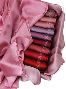 1 Piece Ladies High Quality Solid Color Soft Shimmer Diamond Crepe Crinkle Satin Silk Hijab Scarf Plain Glitter Shiny Muslim Tudung Shawl