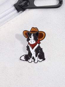 1 pieza Broche de perro estilo vaquero vintage occidental - Sombrero de vaquero y pañuelo estilo sheriff - Decoración adorable del viejo oeste, apta para amantes de los perros y entusiastas del Americana