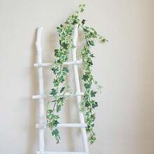 1pc DIY Creative Evergreen Ivy Green Leaves Vines, Home Window Display Wall Hanging Decor Artificial Green Vines, Wedding Arch Backdrop Decor, Outdoor Garden Fence Pipe Decor, Wedding Party Holiday Celebration Artificial Plant Green Vines Decor - Multicolor - View 7