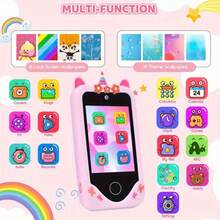 Kids Smart Phone Toy, With 64GB Memory Card And Card Reader 48 Megapixel 1080P Jigsaw Puzzle Game Camera Video Flashlight Multifunctional Kids Cell Phone For Boys And Girls Kids Christmas Birthday Gift - 彩色 - 查看 4
