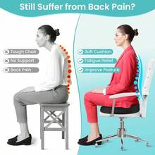 Office Chair Seat Cushion Cooling Gel Enhanced Memory Foam Cushion For Long Sitting Back Sciatica Coccyx Tailbone Pain Relief Pillow For Office Gaming Car Wheelchair Black Large - Black - View 5