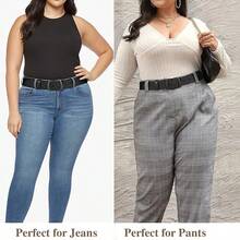 1条加大码女士休闲腰带，经典黑色搭扣腰带，适合日常休闲、大学、通勤、返校季等场合，尺码从L到3XL，是情人节的理想礼物。 - D - 查看 3