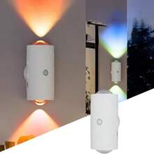 Luces LED de pared con sensor de movimiento FotuYogo interior, 1/2 piezas de luces de pared LED RGB multicolor con cable USB y pegatina magnética, luz nocturna recargable para dormitorio, pasillo, escaleras