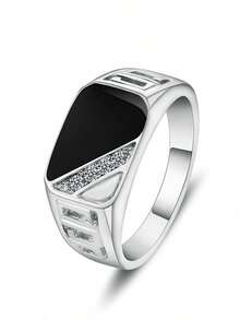 1pc Fashionable Cubic Zirconia Ring For Men, Jewelry Gift For Men's Party Accessories - 2# - View 22