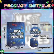 24pcs/12pcs Gaming Themed Paper Gift Bags, Suitable For Party Decoration, Party Favors & Gift Packaging, Birthday Party Decor