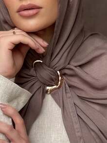 1pc Metal Scarf Loop Fastener, Hijab Buckle - Scarf Buckle - View 8