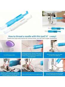 1 buc Instrument de cusut Înfilator pentru seniori, Mașină de cusut de uz casnic, Ghidaj automat al firului, Înfilator pentru ac, Înfilator rapid pentru ac de cusut din plastic