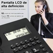 Teléfono fijo de sobremesa con cable y botón grande para oficina casa,hogar, hotel,Teléfono de escritorio con cable Teléfono de oficina Teléfono boton grande telefono fijo